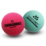 SPORTSPET XL Tough Bounce Natural Rubber Dog Balls - Highly Durable Tough Bounce Balls (90mm) (2 Pack Tough Bounce XL)