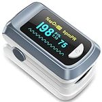 Fingertip Pulse Oximeter, Blood Oxygen Monitor Finger For Adults & Children, Heart Rate Monitor Fingertip and sp02 Oxygen Meter, with Large OLED Display Included Batteries and Lanyard