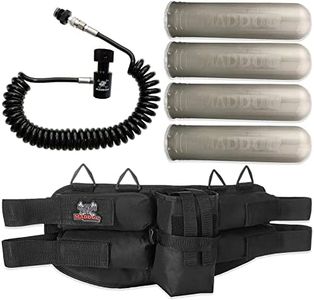 Maddog 4+1 Paintball Harness Pod Pack with (4) Paintball Pods and Quick Disconnect Paintball Tank Remote Coil Combo | Compressed Air (HPA) & CO2 Compatible - Smoke