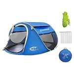 Easy Pop Up Tent 4 Person - Instant Pop-Up Camping Tents Automatic Tente Pop-Up Waterproof Protable 3-4 Man Tent Pop Up for Camping,by ZOMAKE(Blue)