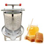 Honey Press Extractor Wax Presser Machine Stainless Steel Household Manual Fruit Juice Wine Press Beekeeping Tool (Silver)