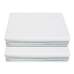 Lirex Flat Sheet (2-Pack), Twin Size Extra Soft Brushed Microfiber 1800 Microfiber Flat White Sheets, Machine Washable Wrinkle Free Breathable (White+White, Twin)