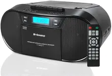 M-Amazup Boombox CD Player Portable, Cassette Player Combo with CD MP3 Bluetooth AUX TF USB FM Radio AC/DC Powered, Boom Box with Remote Control, Headphone Jack, Stereo Sound for Home,Kids,Gift