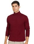 Amazon Brand - Symbol Men's Acrylic FS Turtle Neck Sweater Pullover (SWR-SY-AW21-06_Red Melange_2XL)