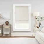 Eclipse Drew Roman Shades for Windows, Cordless 100% Blackout Shades, 23 in Wide x 64 in Long, Noise Reducing, Energy Efficient and Textured Solid Window Shades for Living Room, Bedroom, Ivory