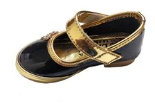 Tippy Toes Baby Girls Black Synthetic Shoe-51-6Mnts
