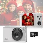 Digital Camera for Kids,4K Point and Shoot Digital Cameras with 32GB Sd Card 16X Zoom,56MP Vintage Small Compact Camera for Teens Kids Boys Girls Gift