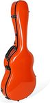 Crossrock Deluxe Fiberglass Classical Guitar Case, 4/4 Full Size-TSA Lock, Orange (CRF2020COR)