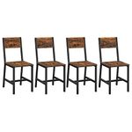 VASAGLE Dining Chair Set of 4, Steel Frame, Industrial, for Dining Room, Living Room, Kitchen, Rustic Brown and Ink Black LDC992B01