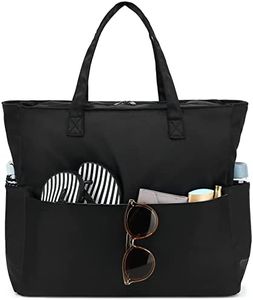 Waterproof Beach Tote Pool Bags for Women Ladies Extra Large Gym Tote Carry On Bag With Wet Compartment for Weekender Travel, M-black, X-Large, X-large