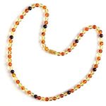 Guptue Natural Baltic Amber necklace for Adults Women or Men/Baroque Shape Polished Amber Beads Certified Amber Jewelry, Amber, Amber