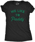 Crazy Dog T-shirts Womens We Like to Paddy T shirt Funny St Patricks Day Party Hilarious Irish Tee (Heather Black) - 3XL