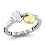 TJC Band Ring for Women in Platinum and Yellow Gold Plated 925 Sterling Silver Size O with High Gloss Metal Wt. 2.61 Grams