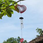 Heart Wind Chimes for Outside with 