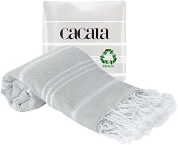 Cacala 100% Turkish Cotton Kitchen Tea Towels, Highly Absorbent Luxury Soft Quick Drying Dish Towel with Hanging Loop for Gym, Yoga, Bath, Sports, Cleaning and Kitchen (23 x 36), Silvergrey