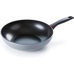 OXO Softworks Hard Anodized 28 cm/3.6 L Wok Pan, 3-Layered German Engineered Non-Stick Coating, Stainless Steel Soft-Touch Handle, Induction, Oven safe up to 180°C, Dishwasher Safe, Grey