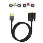 IOSSIOPPIA HDMI to VGA Computer Cable Gold-Plated HDMI to VGA 1.8m Cable (Male to Male) HDMI Cable HDMI to VGA Adapter Computer Connector Cable HD Black with HD Conversion IC chip (HDMI to VGA)