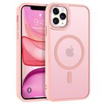 BENTOBEN Magnetic Case for iPhone 11 Pro Max [Compatible with Magsafe], Translucent Matte Back Anti-yellow Slim Soft TPU Shockproof Women Men Protective Cover for iPhone 11 Pro Max, Pink