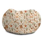 rucomfy Beanbags Printed Mini Slouchbag Bean Bag - Childrens Playroom, Bedroom - Machine Washable - Arrives Pre-Filled (Woodland Walks, Beanbag Only)