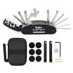 WOTOW Bike Repair Tool Kit Set, Bicycle 16 in 1 Multitool Hex Key Wrench & Bike Tube Patch Kit & Tire Lever & Hard Carrying Case, Portable Handy Cycling Maintenance Fix Set for Road Mountain Bikes