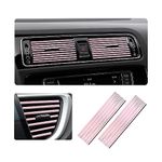 Ziciner 20 Pcs Car Air Conditioner Decoration Strip, Waterproof Bendable Auto Air Vent Outlet Shiny Trim, Universal Vehicle Interior Accessories Suitable for Straight Air Vents (Pink)