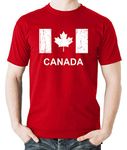 Witty Fashions Canada Flag - Funny Canadian Pride - Maple Leaf - July 1st Canada Day Novelty Men's T-Shirt (Red, Large)