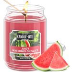 CANDLE-LITE Everyday Scented Juicy Watermelon Slice, One 18 oz. Single-Wick Aromatherapy Candle with 110 Hours of Burn Time, Red (Individual Box)