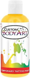 Custom Body Art 8-Ounce Yellow Temporary Airbrush Tattoo Body Art Paint Alcohol Based