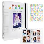 Photocard Binder A5 Kpop Photocard Holder Book, 200 Pockets Kpop Photocard Binder, Refillable A5 6 Rings Binder Kpop Photo Card Binder Photocard Album, Clear Kpop Binder Album with DIY Letter Sticker