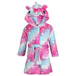 KAKU NANU Girls Dressing Gown Unicorn Fleece Fluffy Hooded Dressing Gown Girls' Sleepwear & Robes 10 11 Years Bath Robes For Kids