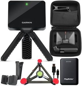 Garmin Approach R10 Portable Golf Launch Monitor & Simulator Bundle - Great for Home, Outdoor & Indoor, Projector Compatible with PlayBetter Portable Charger, Alignment Stand, Case, Tripod & Adapter