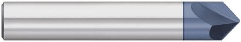 Titan TC87660 Solid Carbide Chamfer Mill, 2 Flute, Single End, 60 Degree Angle, AlTiN Coated, 1/8" Size, 1/8" Shank Diameter, 1-1/2" Overall Length