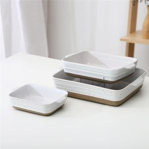 ARTHAUSEN Farmhouse Ceramic Baking Dishes - 3 Nested Sizes Set | Oven-Safe Stoneware Casserole Pans | Rectangular Serving Bakeware for Kitchen, Lasagna, Pasta, Roasting, Heat Resistant, No Lids