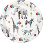 Creative Converting Party Animals Dessert Plates, 24 ct, Red, green, orange, and blue, 7 inches round