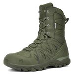 XPETI Mens Tactical Boots Waterproof Combat Boots for Men Lightweight Military Hiking,Green Size 13 UK