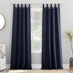 Sun Zero Easton Blackout Energy Effcient Tab Top Curtain Panel, 40" X 63", Navy Blue