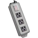 Tripp Lite 3SP Waber Power Strip Metal 5-15R 3 Outlet 5-15P 6-Feet Cord