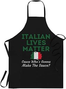 Food Black Apron - Funny Italian Lives Matter Cook Novelty Italy Flag T-Shirt Black Cooking Aprons