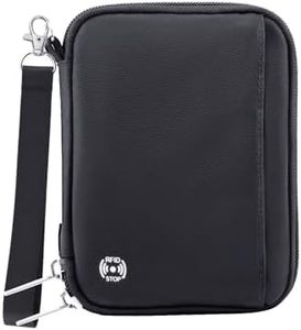 WALNEW Passport Holder for Travel - RFID Blocking Travel Wallet Essentials Organizer with Card Slots & Zipper Pocket (Black)