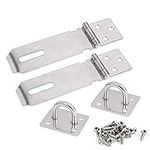 Achengqi 2 Pieces Heavy Padlock Hasp Stainless Steel Padlock Hasp Bolt Lock Hasp Staple Door Lock Bolt Thickened Anti-Theft Door Buckle with Screws,for Drawers Cabinets Bookshelves（Silver）