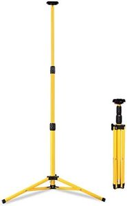 DAYATECH Adjustable Work Light Stand for LED Flood Light Up to 5 Feet Heavy Duty Portable Steel Telescopic Tripod Stand, Yellow