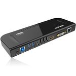 Wavlink Universal Docking Station Laptop USB 3.0 Dock with Dual Video Display Outputs HDMI/DVI/VGA up to 2048 x 1152,Gigabit Ethernet,6 USB ports,Audio Output/Input for Laptop,Ultrabook and PCs