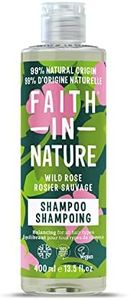 Shampooing Naturel à la Rose Sauvage Faith In Nature, Rééquilibrant, Vegan & Cruelty Free, Sans Parabènes & SLES, Pour Tout Type de Cheveux, 400ml