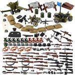 Feleph WW2 Weapons Set Military Toy Kit for Soldier Figures Model Pack Army Equipment Gear Pieces Compatible with Major Brands