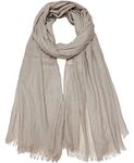 Gragengs Women Summer Scarfs Cotton Lightweight Large Long Gauze Shawl Beach Wrap Plain 75”×43”,Light Khaki