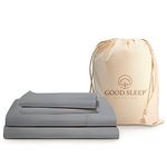 100% Egyptian Cotton Bed Sheets, 1000 TC Extra Long Cooling Sheets, 4 Pc Light Gray Twin XL Sheet Set, 16" Deep Pocket Soft Twin XL Sheets for Twin XL Mattress with Pillowcases, Fitted & Flat Sheet