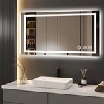 AXOTEXE LED Bathroom Mirror 40”x24”,3 Color Temperature,Dimmable LED Vanity Mirror with Touch Button,Anti Fog,Shatterproof Wall Mounted Led Mirror for Bathroom(Vertical/Horizontal)