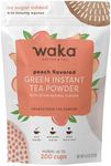 Waka — Peach Flavored Green Instant Tea Powder — No Sugar Added & Unsweetened — 100% Tea Leaves — 4.5 oz Bulk Bag
