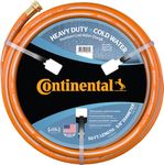 Continental Premium Garden, Orange Heavy Duty Cold Water Garden Hose, 5/8" x 50' Length, MXF GHT