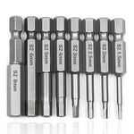 Bestgle 8Pcs H1.5-H8 Inner Hexagon Head Magnetic Drill Screwdriver Bits Set with 1/4 Inch Hex Shank, 50mm Length